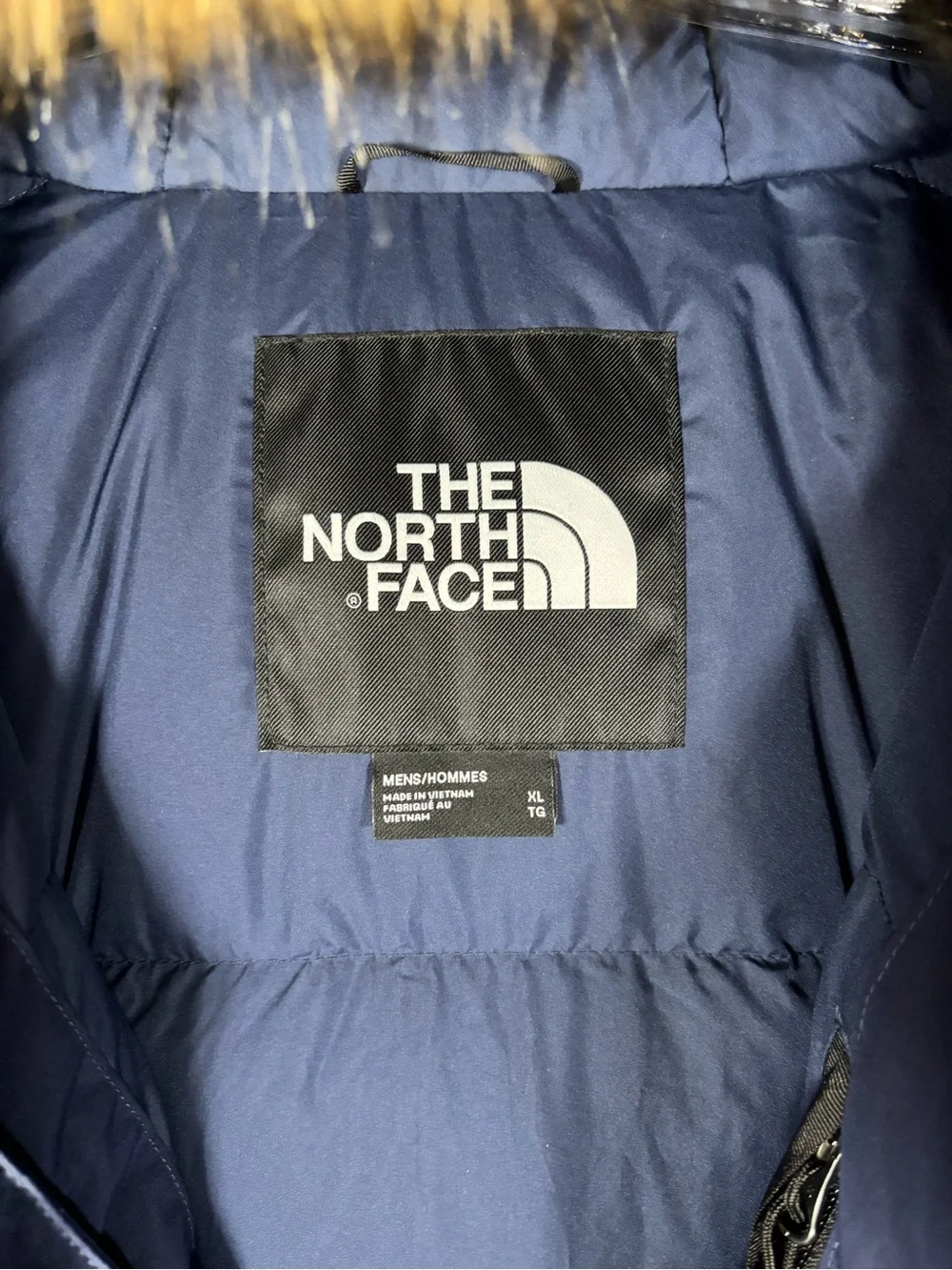 NEW North Face Mens XL McMurdo Parka Puffer Jacket Blue Fur Hood Winter Coat Ski